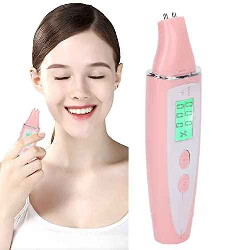 Digital LCD Skin Hydration Tester, Skin Oil Sensor, Portable Water Oil Analyzer, Face Skin Analyzer, Professional Machine for Home Salon Use, Pink