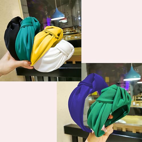 Women Satin Knot Headbands and Cross Knot Hair Bands Fashionable Nonslip Headbands for Women Outdoor Wear