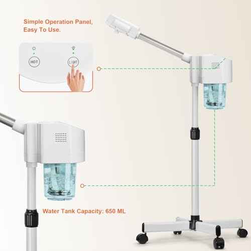 JOSTZHXIN Professional Facial Steamer, Esthetician Face Steamer Hot Mist, Facial Steamer for Home Beauty Salon Spa