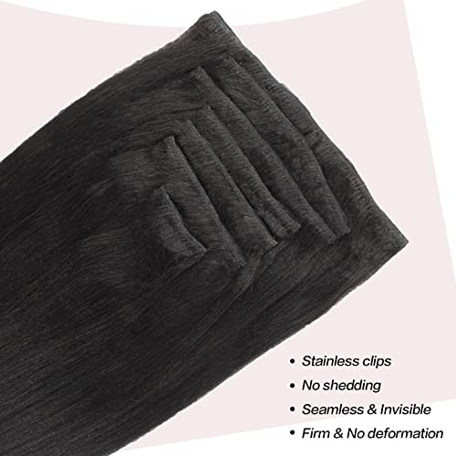 SixStarHair 20inch Italian Yaki Straight Clip In Hair Extensions 120g per Pack Long and Thick Premium Textured Hair Extensions For Black Women Remy Virgin Human Hair Clip Ins