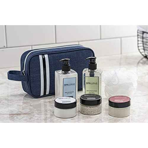Luxury Spa Gift Set for Men - Natural Men¡¯s Gift Basket - Great Gift For Guys for Holidays, Birthdays, High School, College Grad, Father¡¯s Day Bath And Body Set - Fresh Sandalwood Scent