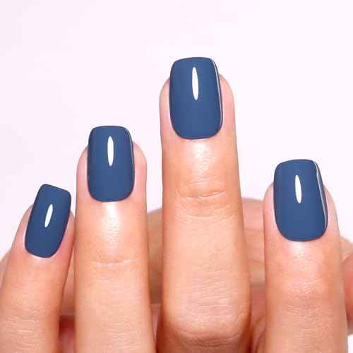 Gel Nail Polish,0.54 Fl Oz Large Bottle Blueberry Blue Soak Off UV LED Nail Gel Polish Autumn Winter Nail Art Starter Manicure Salon DIY at Home 1Pcs