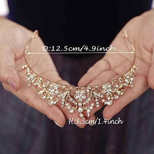 JWICOS Tiaras for Women Girls Birthday Crown Rhinestone Tiara Princess Crown for Women Bridal Wedding Prom Birthday Party Halloween Costumes Hair Accessories for Women Girls