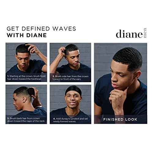 Diane Boar Bristle Brush for Men and Women - Fine to Medium Hair Styling, Wave Styles, Smoothing, Soft Scalp, Club Handle
