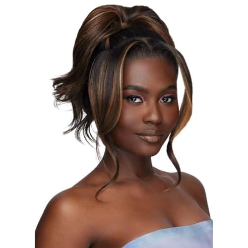 Outre Airtied 100% Fully Hand-Tied Wig - Human Hair Blend - Loose Body Wave 18" (DRFF CHOCOLATE TOFFEE)