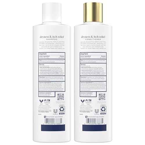 Dove Shampoo and Conditioner Set - DermaCare Scalp Dryness & Itch Relief, Pyrithione Zinc Shampoo and Conditioner, Anti-Dandruff, Anti-Frizz, Smoothing Hair Care, 12 Oz (2 Piece Set)