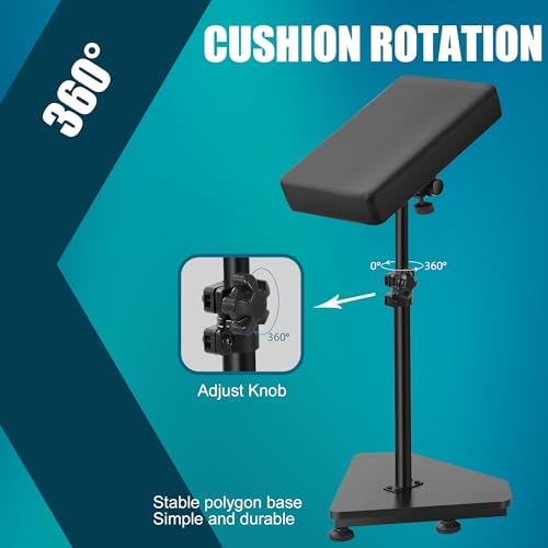 POARMEEY Adjustable Tattoo Arm Rest, Professional Heavy-Duty Stabilizer with Ergonomic Cushion & Secure Locking for Precision Tattooing