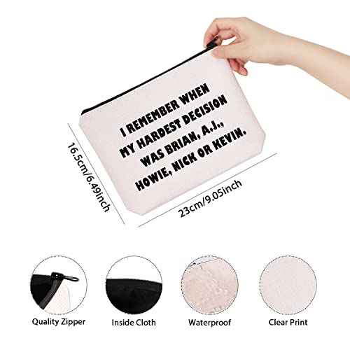 TSOTMO Classic Boy Band Fans Gift My Hardest Decision Was Brian A.J. Howie Nick Or Kevin Zipper Pouch Makeup Bag (NICK OR KEVIN)
