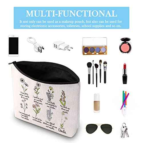 Doula Zipper Pouch - Intuitive Birth Worker Affirmations Gift - Appreciation Makeup Bag for Doulas