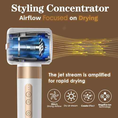 7 in One Blow Dryer Brush, Negative Ion Hair Dryer Brush Set Upgrade Hot Air Brush Air Styler Curling Wrap Air Curler, Curling Iron Hair Styling Tools As A Gift for Straight/Curl/Drying/Smoothing