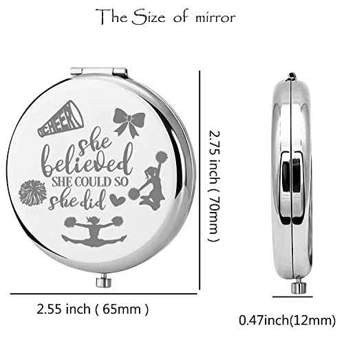 Lywjyb Birdgot Cheerleading Gift Cheerleader Makeup Mirror Cheer Gril Gift She Believed She Could So She Did for Girl