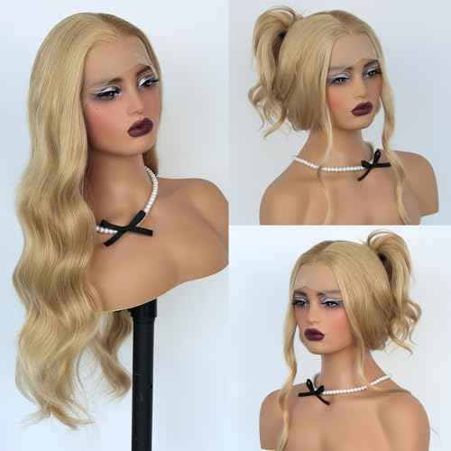 KRN 613 Blonde Lace Closure, 0.11mm Ultra-thin Invisible Skinlike 5x5 HD Closure 12A Grade Easy to Dyed Straight Virgin Human Hair 18 Inch