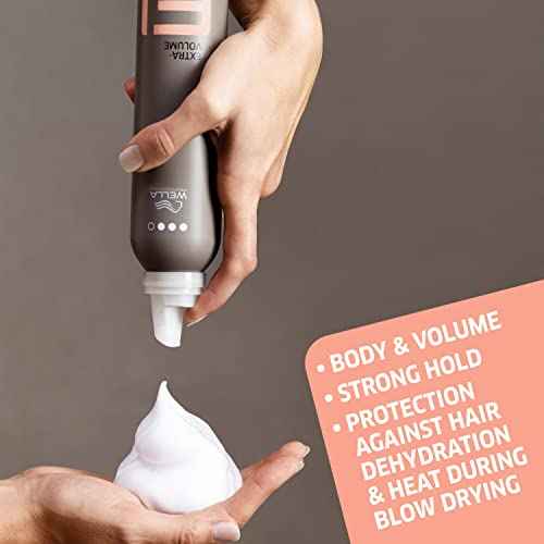 Wella Professionals EIMI Extra Volume | Strong Hold Volumizing Hair Styling Mousse | Adds Volume & Body | Heat Protectant | 10.1 Oz