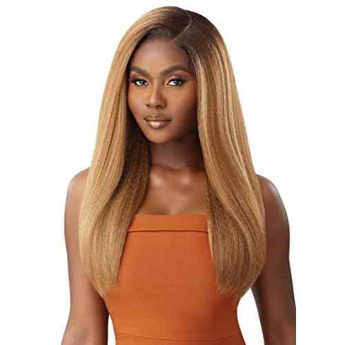 Outre - 5X5 Lace Closure Wig - Human Hair Blend - Kinky Straight 24" (OFF BLACK 1B)