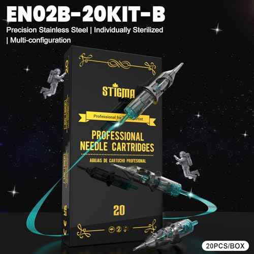 STIGMA Wireless Tattoo Gun Kit Complete Tattoo Kit Tattoo Rotary Pen Set with 2Pcs Tattoo Battery 20Pcs Cartridge Needles 11Pcs Ink Tattoo Machine Kit for Beginners Tattooist ST-TK9003-3