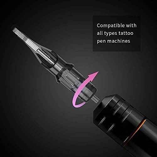Tattoo Cartridge Needles - 80Pcs Disposable Mixed Sterilized Tattoo Needles Single Stack Magnum 1205M1 1207M1 1209M1 1211M1 Size for Tattoo Machine Tattoo Kit Tattoo Supplies