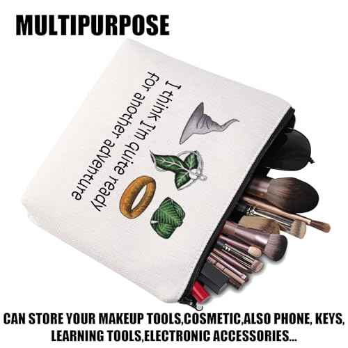 JYTAPP Movie Gift I Think I'm Quite Ready For Another Adventure Movie Merch Makeup Bag Lord Movie Rings Fans Gift