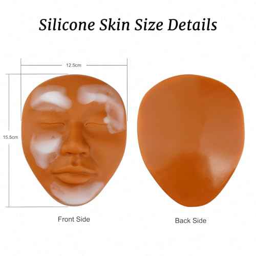 3D Vitiligo Skin Camouflage Tattoo Practice Face ? Premium Silicone Full Face Practice Skin for Permanent Makeup, Perfect for Tattoo Artists and Beginners
