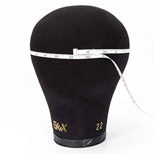 GEX 20"-24" Canvas Cork Wig Block Mannequin Head for Wig Making Drying Styling Display with Table C Clamp Stand Holder (Black 22")