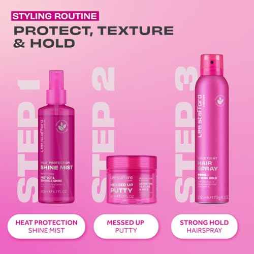 Lee Stafford Hair Styling Pomade | Messed Up Putty - Lighweight, Pliable Shaping Wax Paste, All Lengths, Firm Hold for Texturizing & Definition, Flyaway Tamer, Smoothing Slick Back, Men & Women