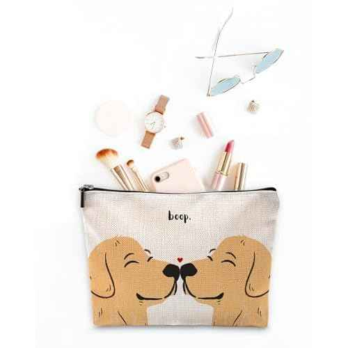 Sufamb Cute Makeup Bag,Love Gifts for Her,Gifts for Girlfriend Wife,I Love You Gifts for Her,Valentines Gifts,Cute Gifts for Women,Golden Retriever Gifts Small Cosmetic Makeup Bag for Purse