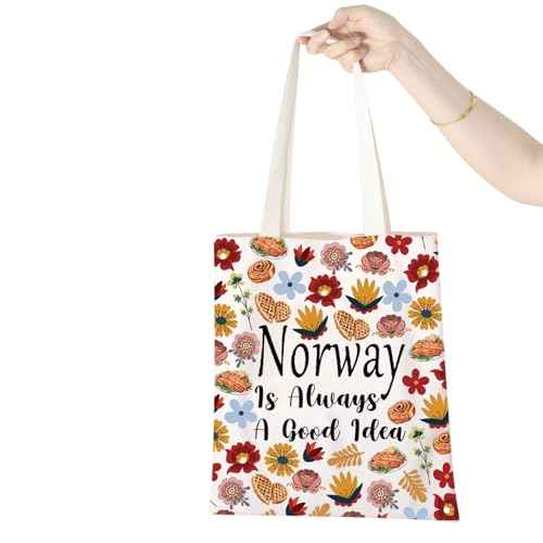 WCGXKO Norwegian Gift Norway Flag Norway Flag Zipper Pouch Cosmetic Bag for Norwegian Women (norway Tote)