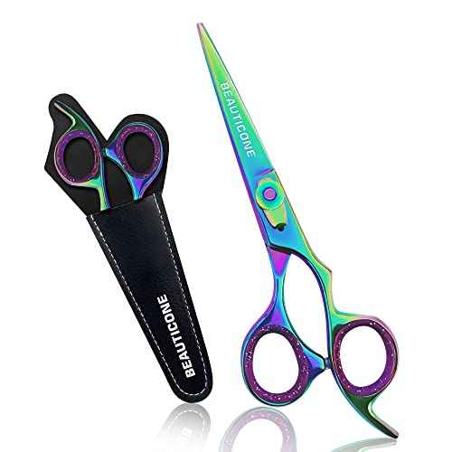 BEAUTICONE Hair Cutting Scissors, Professional 6.5" Barber Shears for Haircut Men/Women, Beard & Mustache Trimming Stainless Steel Hairdressing Scissors, Adjustable Screw