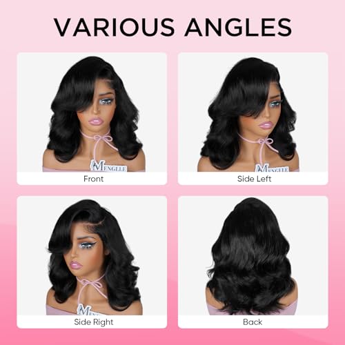 Human Hair Wig Glueless Loose Body Wave Lace Front Wigs Human Hair 200% Density 6x5 HD Lace Pre Cut Plucked Drawstring Wig Glueless Wig Wear and Go for Women 10 Inch