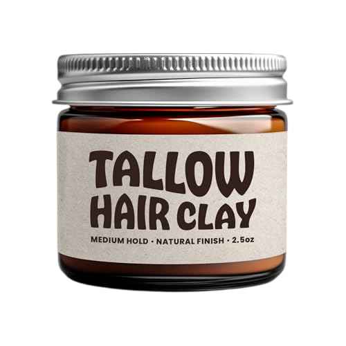 Earth Wave All Natural Tallow Hair Clay - Premium Hair Styling Clay - Organic Ingredients - Zero Toxins - American Made - Perfect for everyday use - Medium Hold & Natural Finish ? 2.5 oz