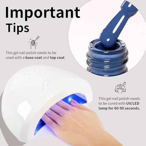 Gel Nail Polish,0.54 Fl Oz Large Bottle Blueberry Blue Soak Off UV LED Nail Gel Polish Autumn Winter Nail Art Starter Manicure Salon DIY at Home 1Pcs