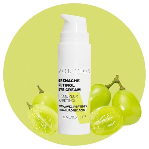 Volition Beauty Grenache Retinol Eye Cream with Peptides + Hyaluronic Acid | Gentle, Effective Formula for Crow's Feet & Firmer Undereye Area | Moisturizing Eyecare to Smooth Fine Lines & Wrinkles