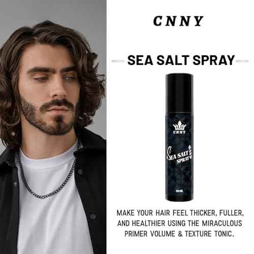CNNY Sea Salt Spray for Hair Texturizing & Volume | 150ml Lightweight Natural Hold | Salt Spray for Men and Women with Beachy Waves, Adds Lift & Flexible Control to Medium-Long Hair