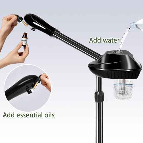 Professional Face Steamer on Wheels,Ozone Face Steamer for Deep Facial Cleansing