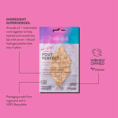 MISS SPA Lip Mask, Hydrating & Soothing Lip Mask, Gold Hydrogel Lip Patch, Moisturizing Anti-Aging Anti Wrinkle, Stay in Place, Skin Care Lip Mask 4 Pack