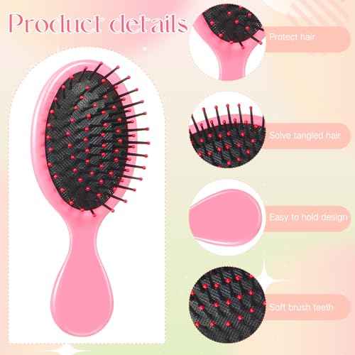 120 Pcs Mini Travel Detangling Brush with Soft Bristles for Wet and Dry Hair - Smoothing Knots with Ease for Most Hair Types