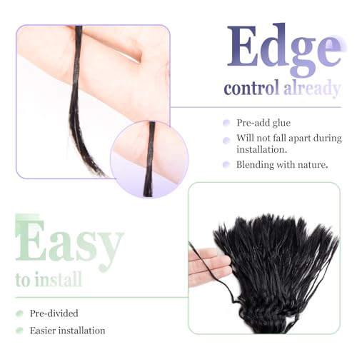 Pre-Divided Human Braiding Hair for Boho Braids Water Deep Wave Human Hair Bulk for Braiding Curly Human Hair for Boho Locs Boho Crochet Braids Human Hair Extensions (1B, 22"-320Strands)