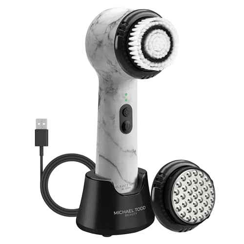 Michael Todd Beauty Soniclear Allure 2024 Best of Beauty Winner Facial Cleansing + Exfoliation Brush System with 4 speeds, Serum Infusion Head + Travel Case