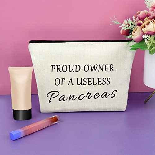 Sazuwu Diabetes Awareness Makeup Bag Cosmetic Organizers Support Gifts for Women Mom Grandma Birthday Christmas Gifts Travel Pouch