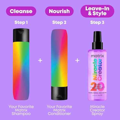 MATRIX Miracle Creator Leave-In Conditioner Spray - Heat Protectant, Anti-Frizz, Moisturizing & Detangling, For Damaged Hair, Sulfate Free