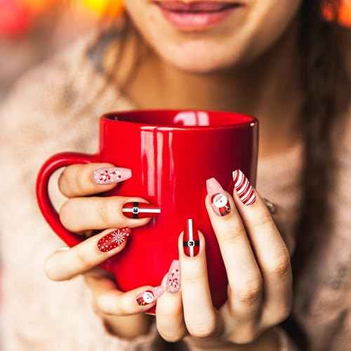 Whaline 6Pcs All Holiday Nail Art Plates Valentines StampTemplates Set Winter Christmas Fall Nail Plates Stamping for Xmas DIY Print Manicure Salon Design Gift