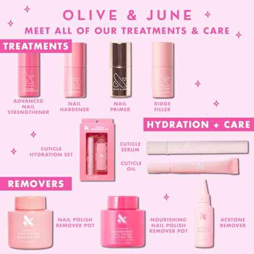 Olive & June Nail Strengthener | Heals & Conditions Weak, Brittle Nails | Up to 77% Increase in Strength | Prevents Peeling & Ridges | Celery Seed + Flora Complex | Vegan, Cruelty-Free Nail Treatment