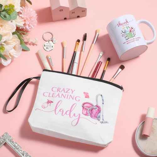 Havawish 3 Pcs Christmas Cleaning Lady Gifts Include Cleaning Makeup Bag Thank You Coffee Mug 11 oz Novelty Mug Housekeeper Appreciation Gifts