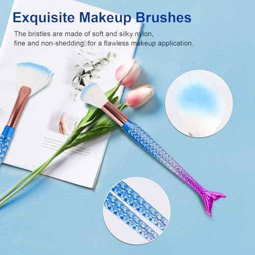 NICEMOVIC Stocking Stuffers for Girls, 20PCS Frozen Princess Makeup Brushes Sets, Teen Girl Gifts Trendy Stuff Christmas Gift Ideas Stocking Stuffers for Girls Kids Make Up Tool Set