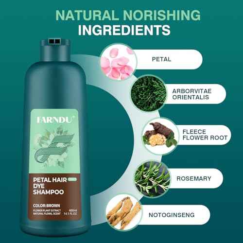 Hair Dye Shampoo for Women Men, Brown Hair Color Shampoo for Gray Hair Coverage 3 In 1 Champu Para Canas Mujer