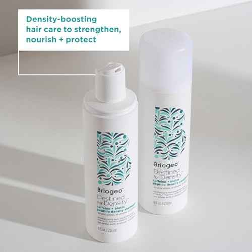 Briogeo Destined For Density Caffeine + Biotin Peptide Density Shampoo and Conditioner Set, Increases Hair Thickness and Volume for Fine or Thinning Hair, Vegan, Cruelty-Free, 2 x 8 fl oz