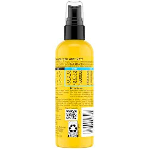 Got2b Curled Hair Spray Oil, 4oz, for curl types 3-4, curly and coily hair, helps control frizz and nourishes the scalp