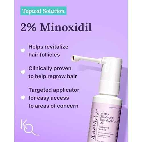 Keranique Hair Growth Treatment for Women - Minoxidil Regrowth System with Hydrating Shampoo, Conditioner, Volumizing Spray, and Hair Loss Treatment
