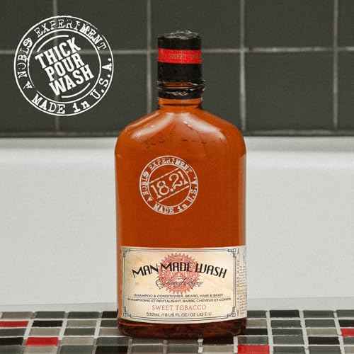 18.21 Man Made Original Sweet Tobacco 3-in-1 Body Wash, Shampoo, & Conditioner for Men, All Hair & Skin Types, Strengthens and Moisturizes in a Manly Aroma, 18 Fl Oz