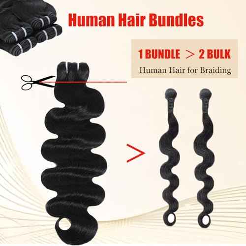 Human Hair Bundles Body Wave Bundles 100% Unprocessed Brazilian Virgin Human Hair 1 Bundle 12A Quick Weave Bundles Real Raw Human Hair Extensions Natural Black£¨24 Inch£©