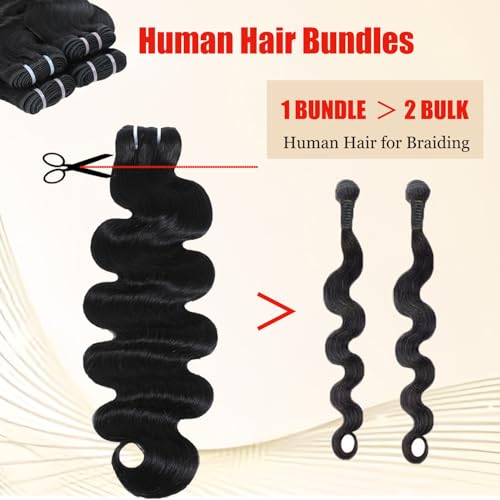 Human Hair Bundles Raw Body Wave Single 1 Bundles Deals 100% Unprocessed Virgin Human Hair 12A Quick Weave Real Human Hair Extensions Natural Black 28 Inch